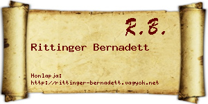 Rittinger Bernadett névjegykártya